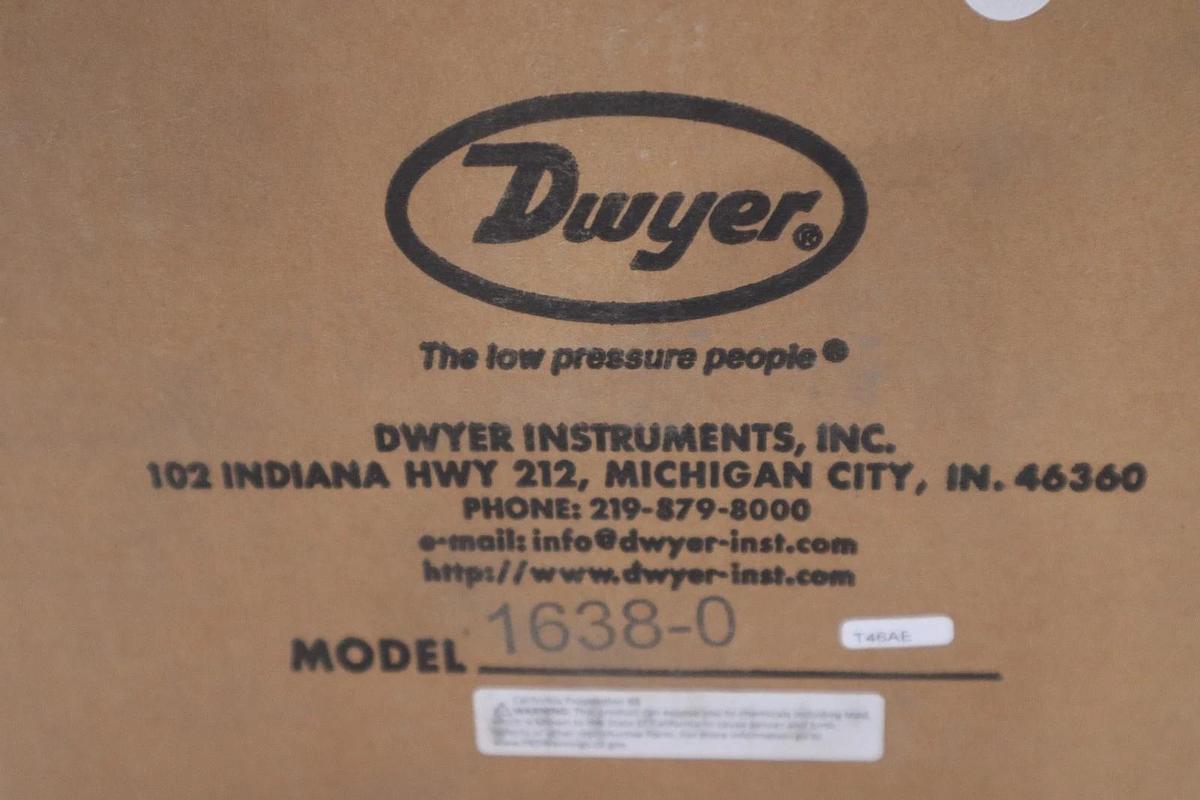 Used DWYER 1638-0 Large Diaphragm Pressure Switch: 0.05" to 0.25" WC - STOCK GF1014