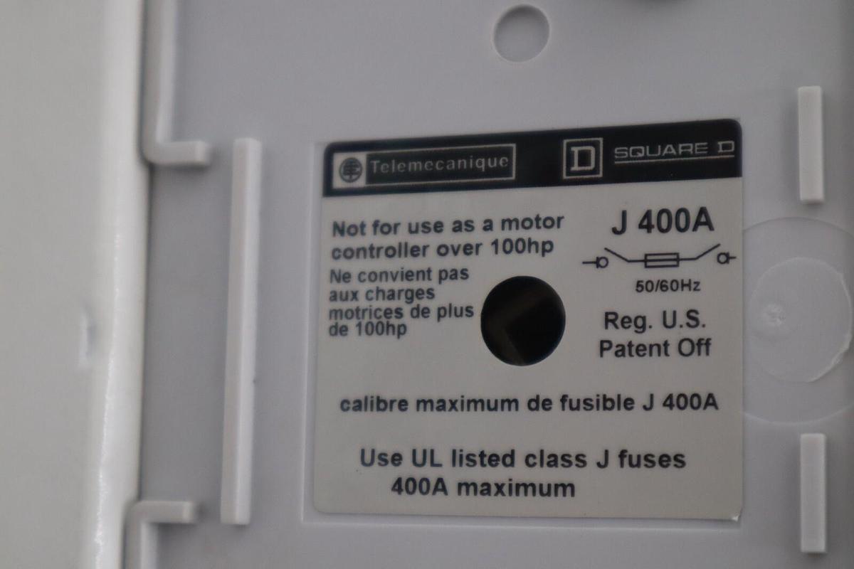 Used Telemecanique Square D Fused Disconnect Switch J 400A STOCK 4934A
