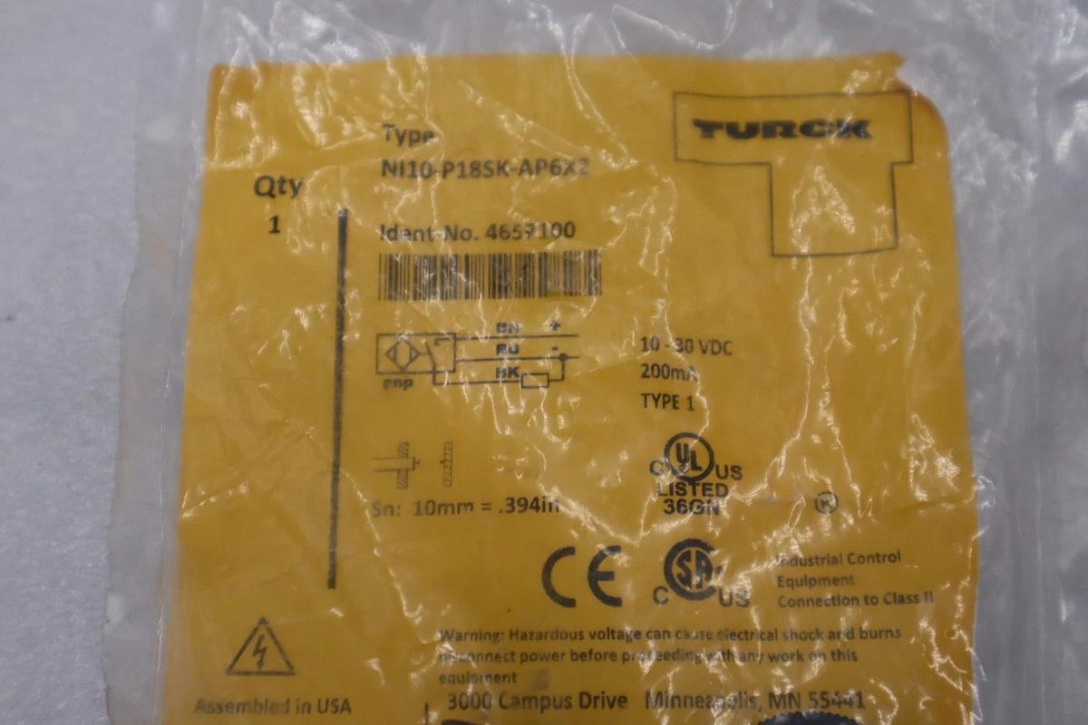 Used Turck Ni10-P18SK-AP6X2 Sensor STOCK H1604A
