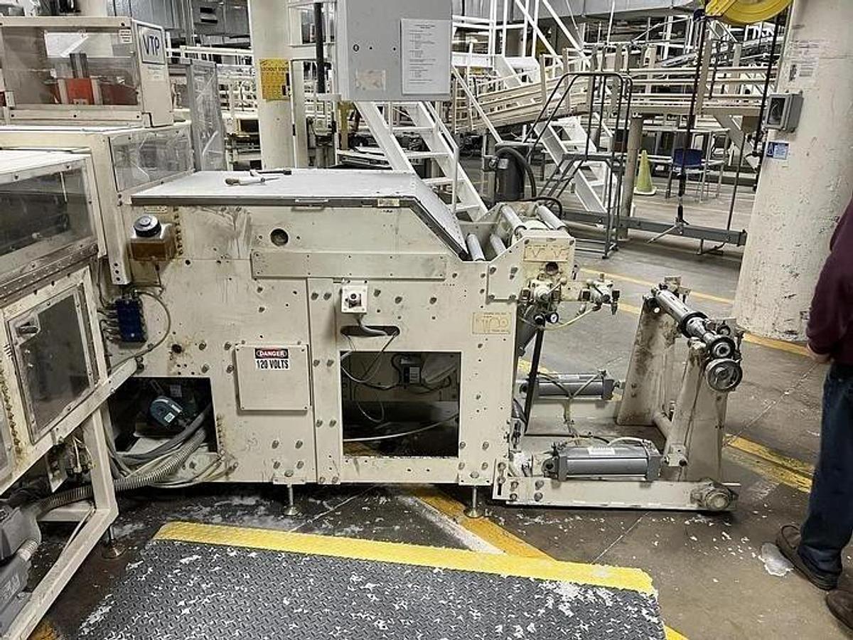 Used VTP VALLEY TISSUE PACKAGING MODEL 8450 SINGLE ROLL TISSUE WRAPPER