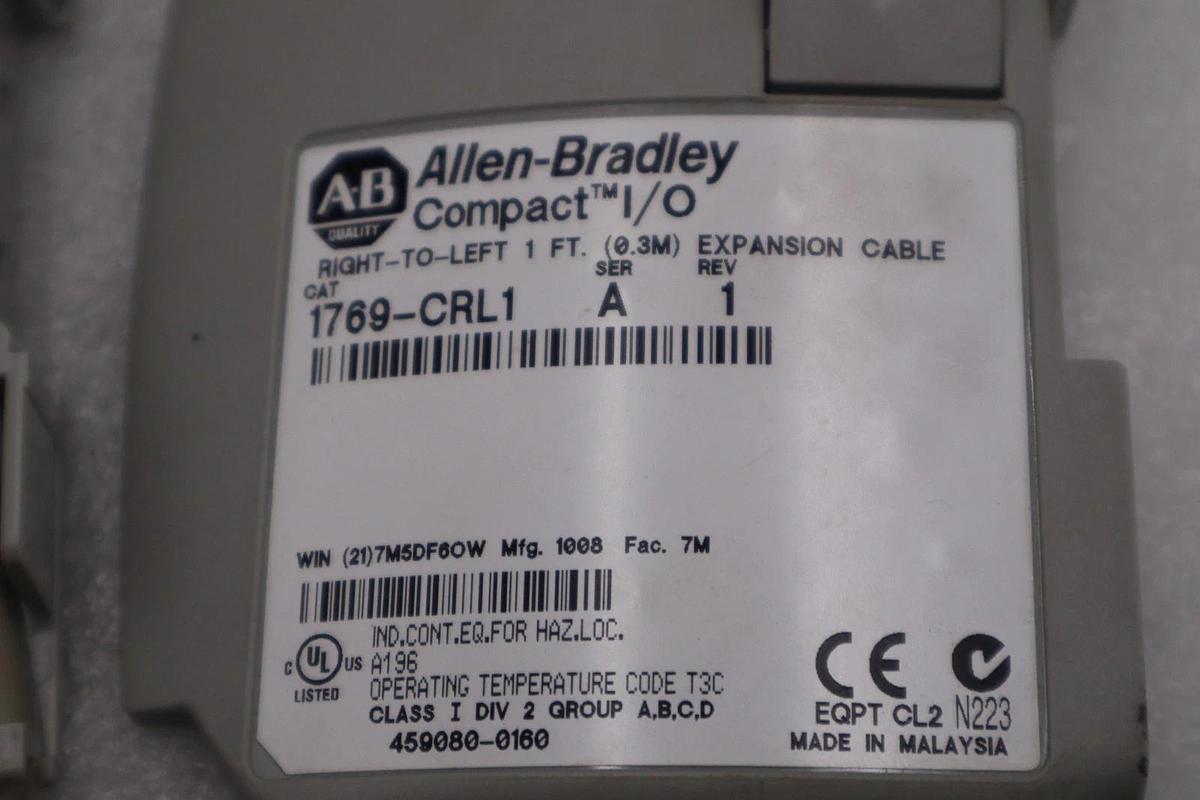 NEW OPEN BOX AB Allen Bradley 1769-CRL1 Right to Left Expansion Cable STK H1472A