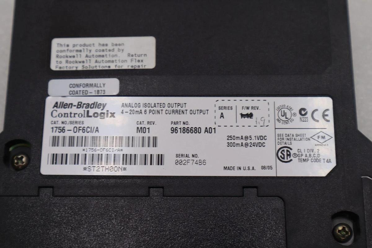 NEW OPEN BOX ALLEN BRADLEY CONTROL LOGIX 1756-0F6CI A / SER. A STOCK L-711