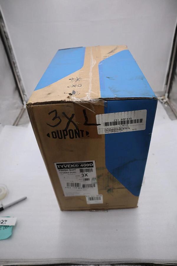 Used Dupont Coveralls,3XL,Blue/Wht,Tyvek 400 D,PK25 TD125SWB3X0025CM - STOCK 3152CC