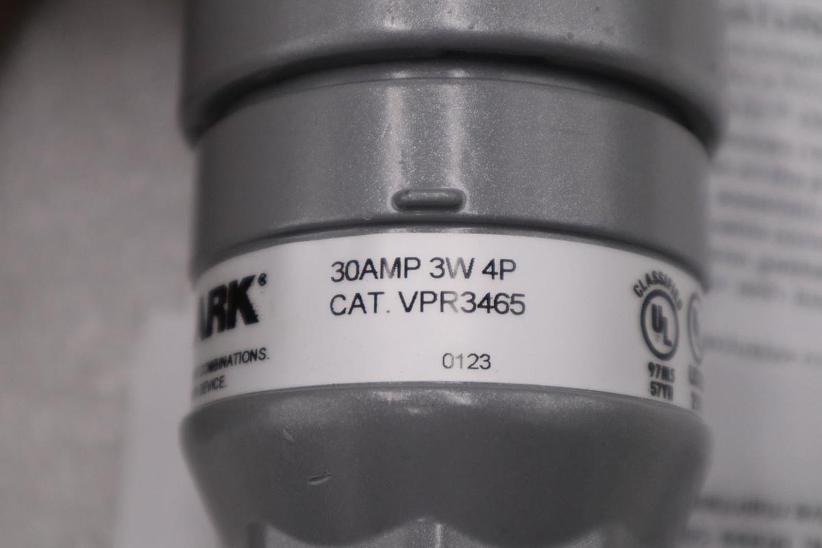 KILLARK VPR3465 30A GROUND STYLE 2 CONNECTOR 3-WIRE 4-POLE STOCK 3706CC