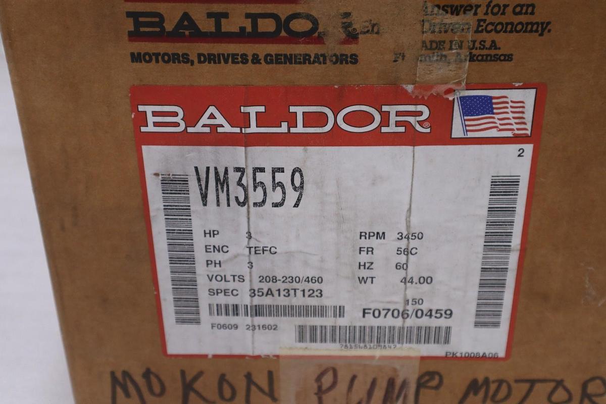 Used Baldor VM3559 AC Motor 208-230/460v-ac 3450rpm 3hp NEW IN BOX STOCK HP-184