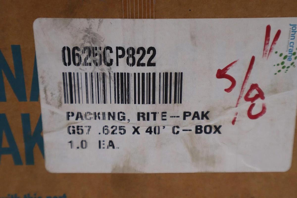 Used JOHN CRANE G57 .625X40 RITE PAK MECHANICAL PACKING STOCK #2957