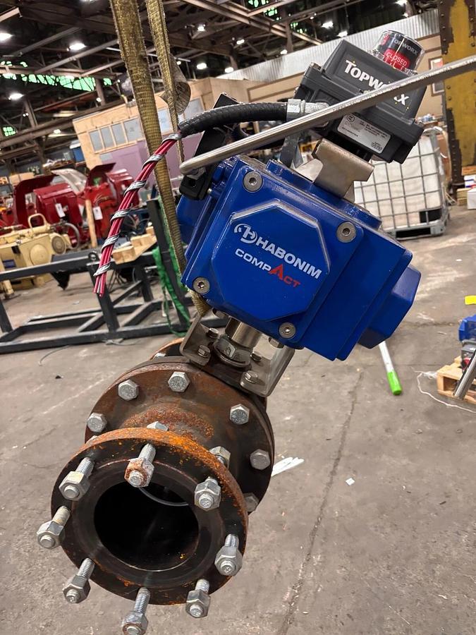 Used HABONIM C60-SR-2A2B-MET PNEUMATIC VALVE C60SR2A2BMET W/ FISHER DVC6200 CONTROL
