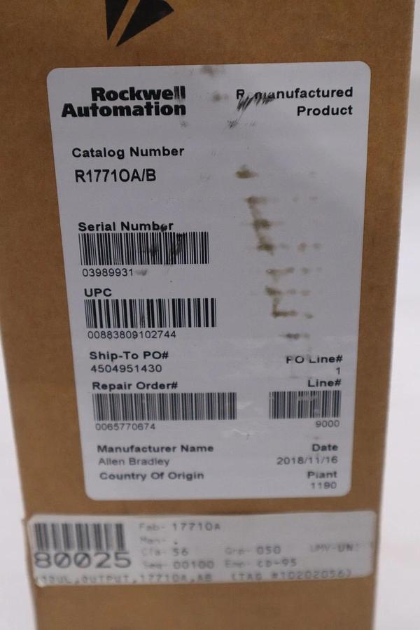 Refurbished ALLEN-BRADLEY 1771OA / 1771-OA AC PLC OUTPUT MODULE 8 CHANNEL - STOCK GF829