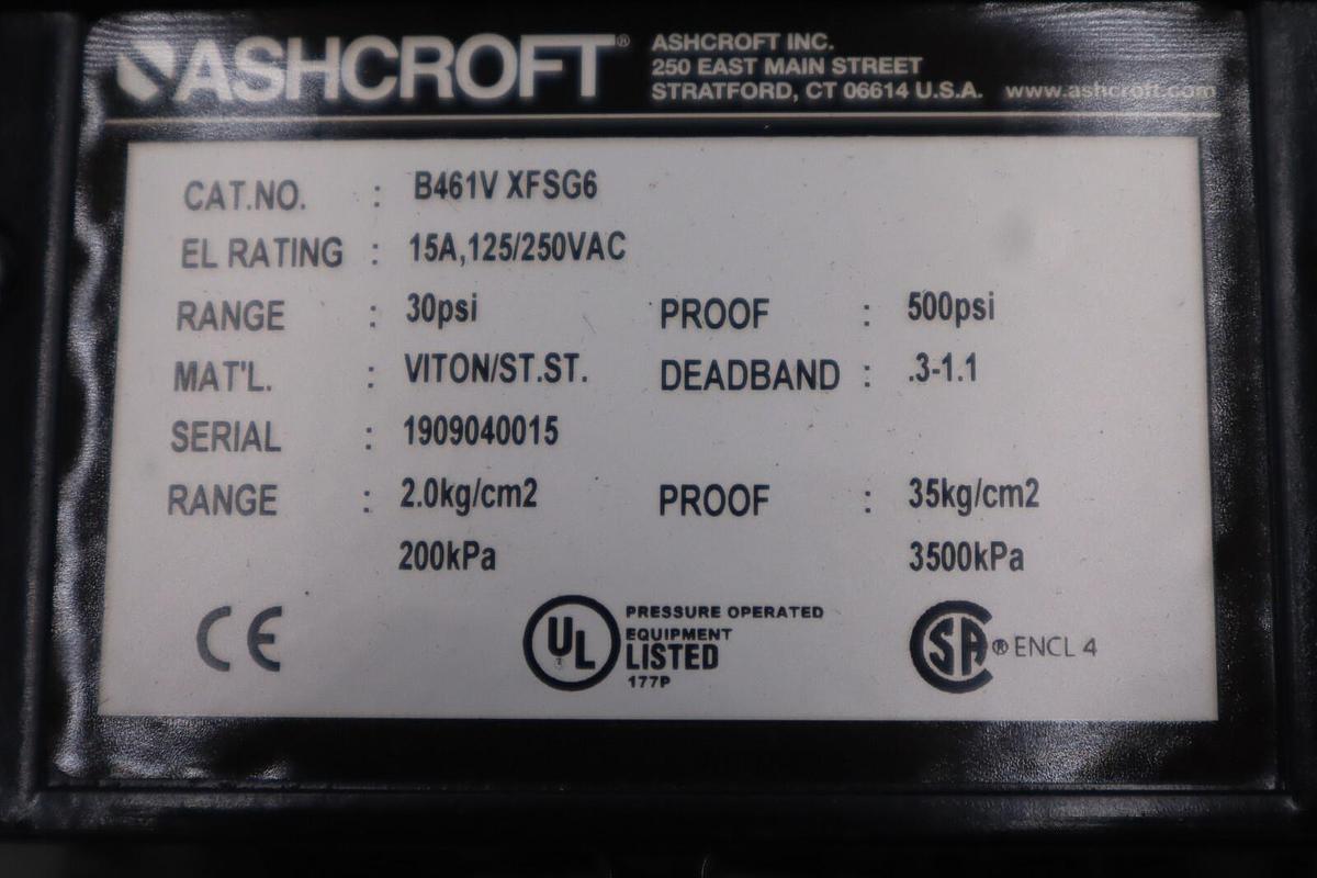 ASHCROFT b461v xfsg6 / b461vxfsg6 30 psi NEW IN BOX STOCK G429A