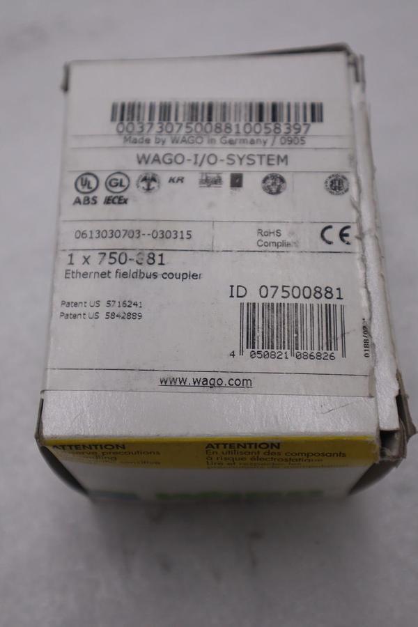 Used WAGO ETHERNET 750-881 STOCK #G-106B