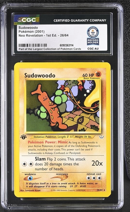 Used First Edition 2001 Pokemon Neo Revelation 26/64 Sudowoodo CGC WORLD RECORD 1/1