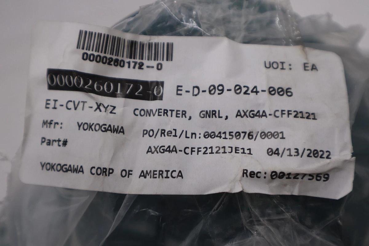 NEW YOKOGAWA AXG MAGNETIC FLOWMETER AXG4A -CFF2121JE11/MC STOCK G378A