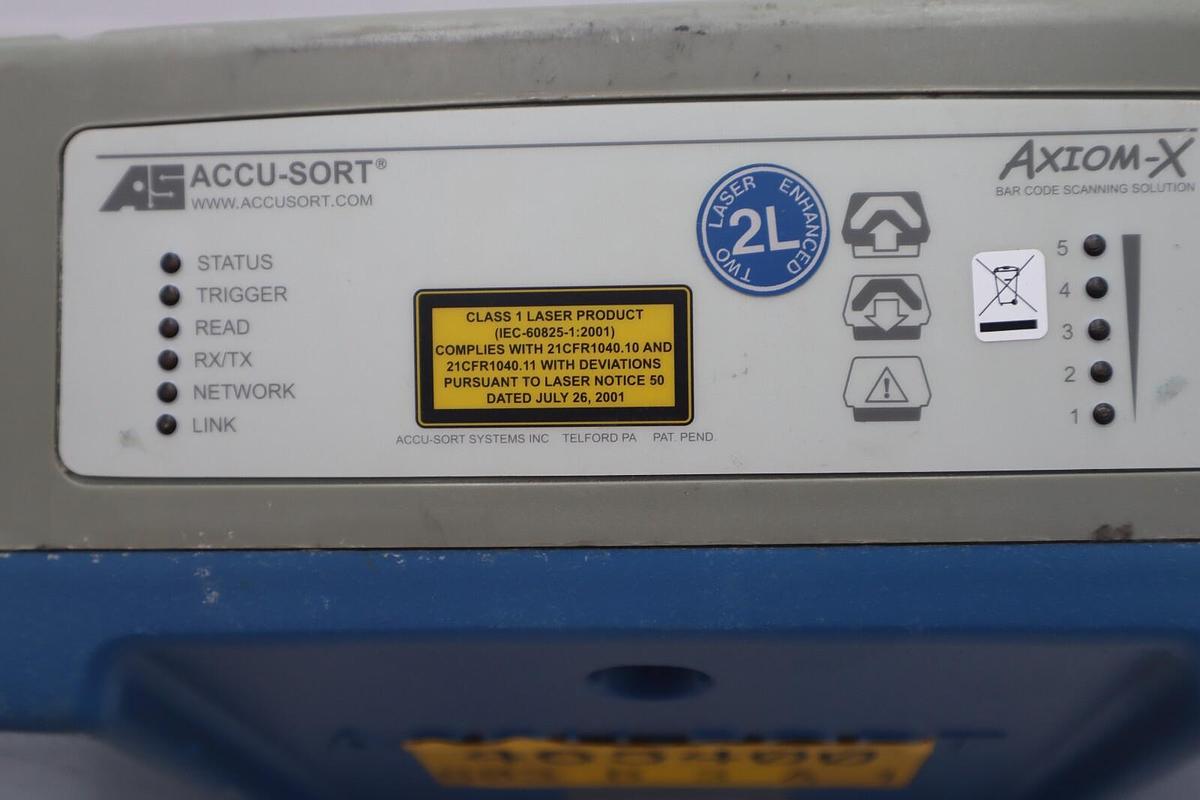 Used NEW ACCU-SORT AXIOM-X LASER BARCODE SCANNER OMNIDIRECTIONAL STOCK 3241