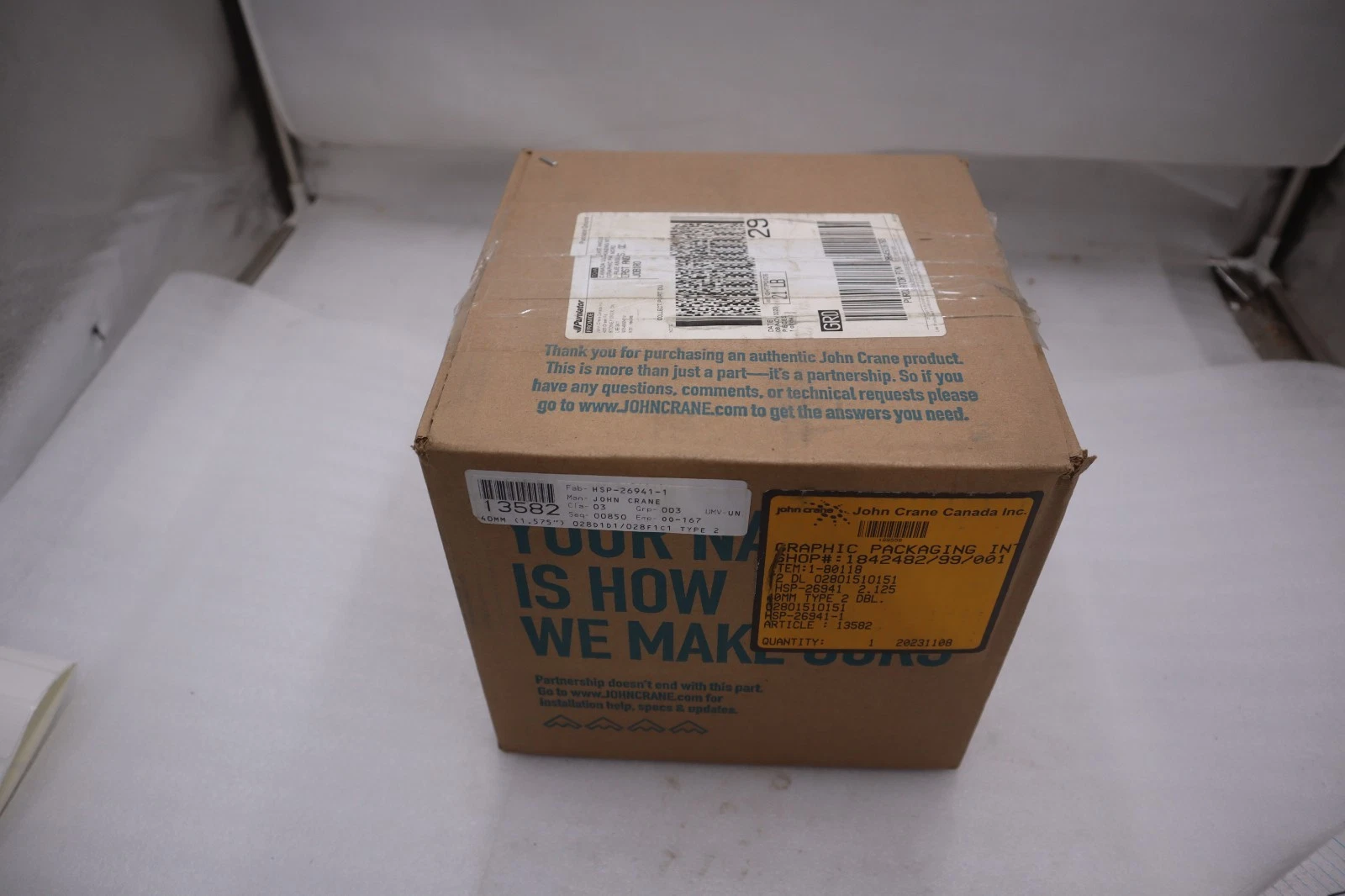 Used JOHN CRANE HSP-26941-1 40MM TYPE 2 DBL 2.125" - NEW - STOCK GF901