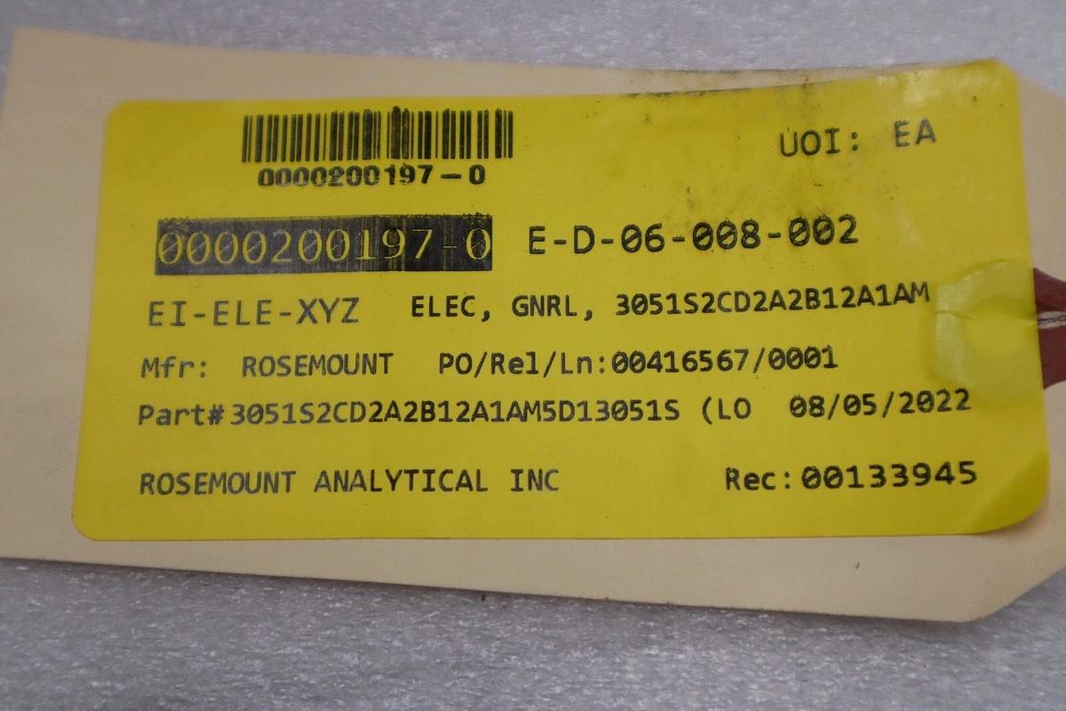 Rosemount 3051S / 3051S2CD2A2B12A1M501 W/ DP0001-3015-56 Transmitter NEW #G262A