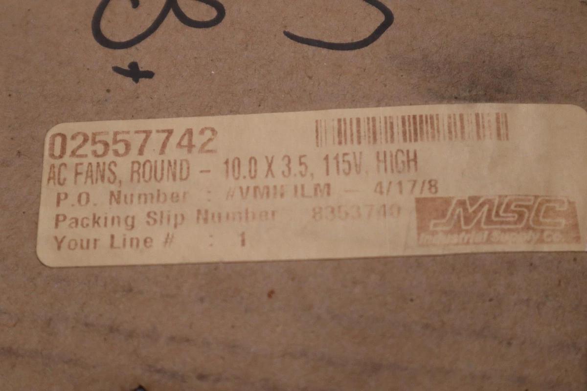 Used NULINE 02557742 ROUND AXIAL FAN 115V 10.0X3.5 - STOCK GF1360
