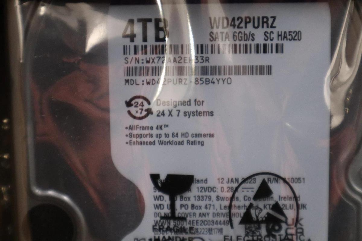 Used NEW OPEN BOX WD WD40PURX Purple 4TB Surveillance Hard Drive SATA STOCK GF206A 718037856773