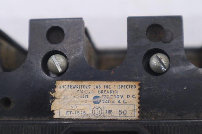 Used ITE Type ET ET1575 50A Circuit Breaker 3 Pole  STOCK B-631