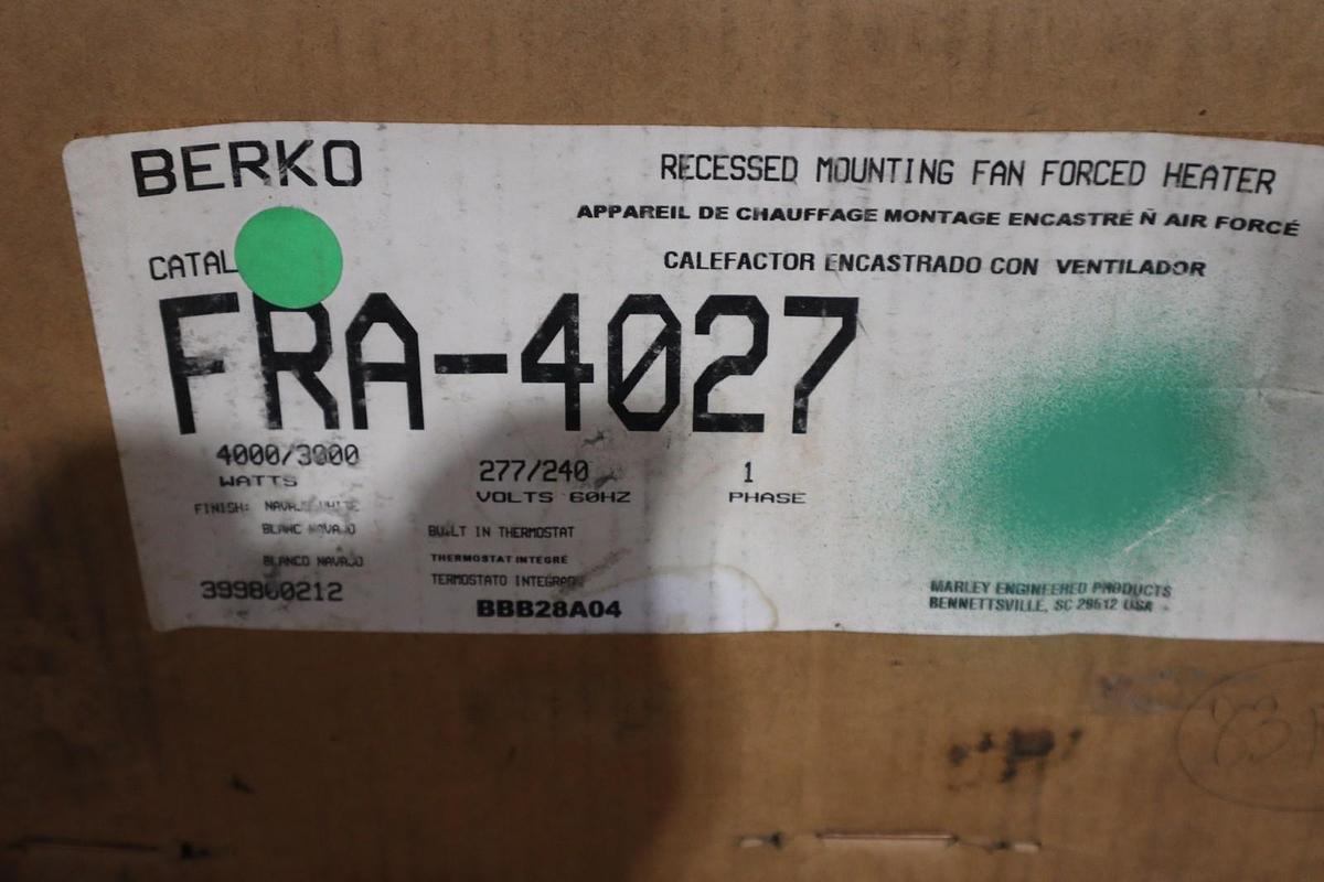 BERKO FRA4027 4000/3000W 277/240V WALL HTR - STOCK 1390CC