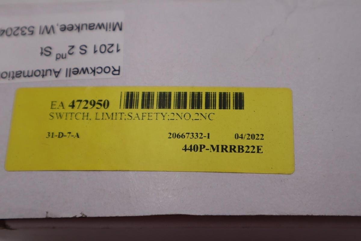 Used ALLEN-BRADLEY 440P-MRRB22E LIMIT SWITCH SER A STOCK #K-2268