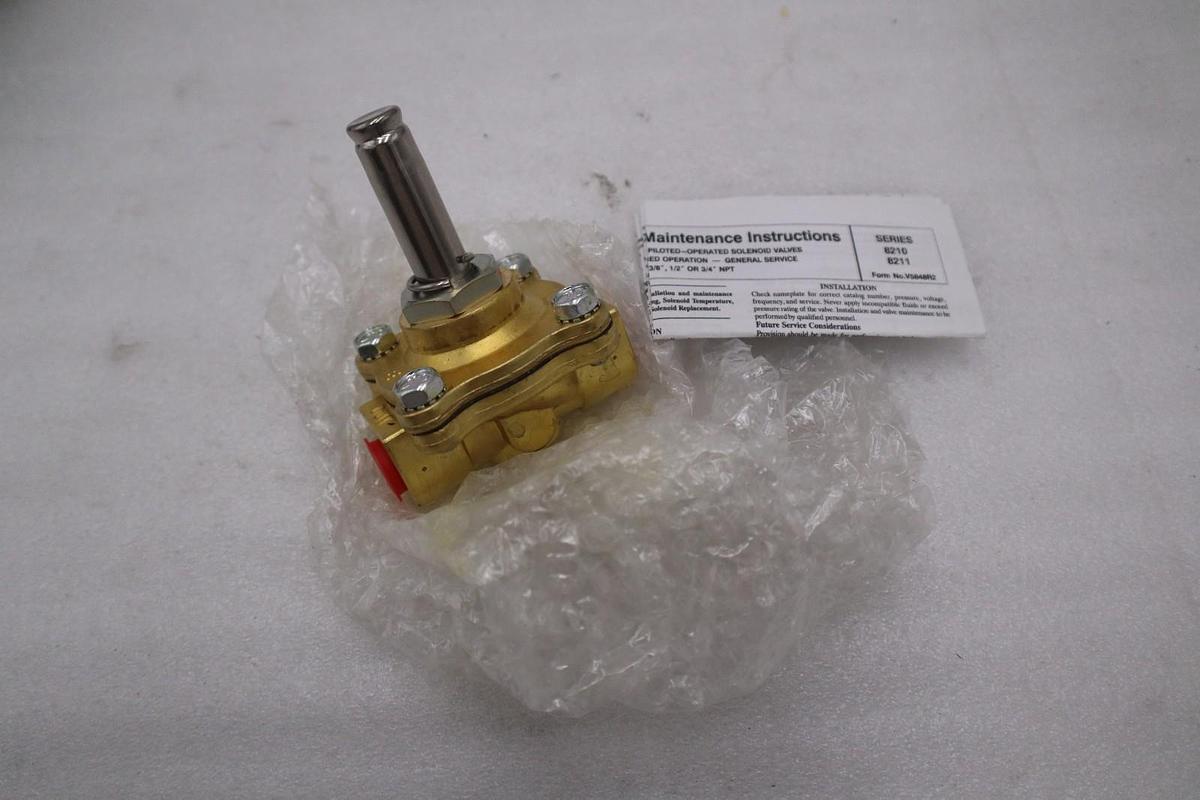 ASCO 8210G001 Red-Hat 3/8" 24VDC Brass Solenoid Valve - STOCK GF627