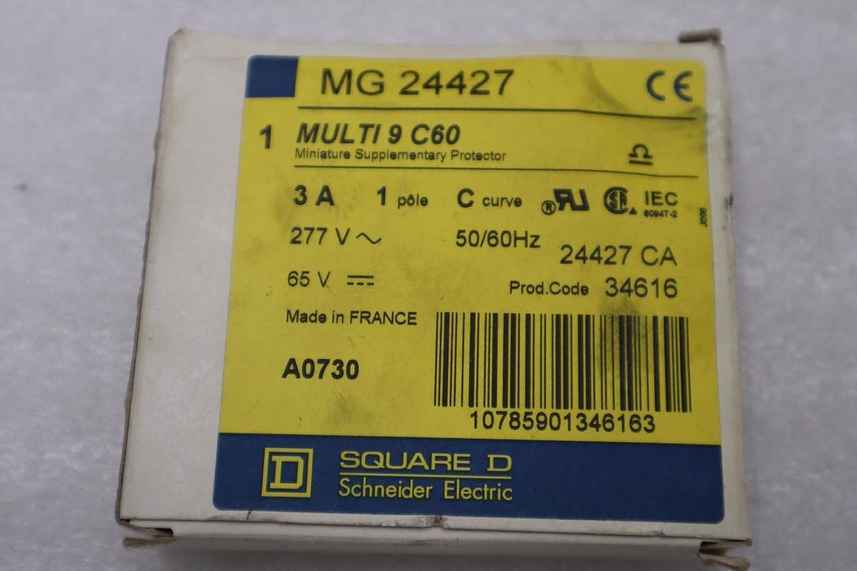 Used NEW OPEN BOX SQUARE D MG24427 PROTECTOR 277VAC 3A 1 POLE STK H1075A