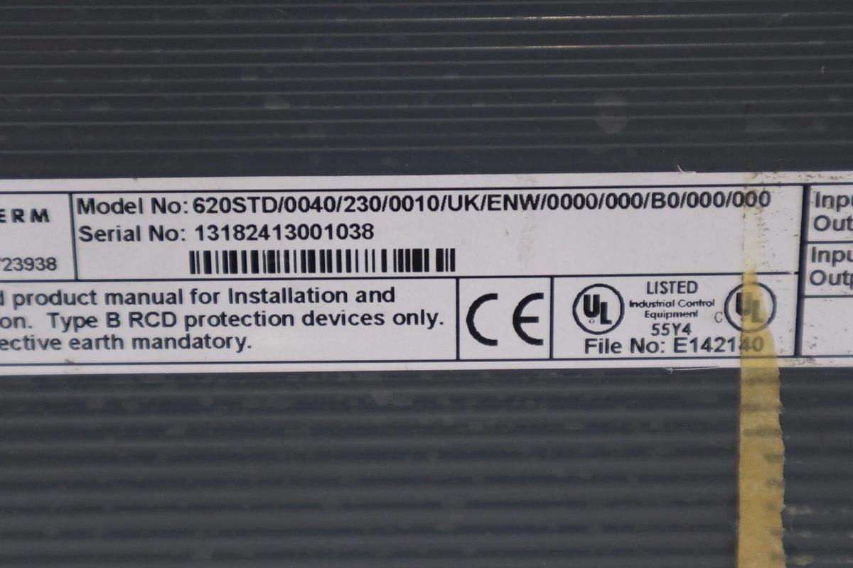 Used EUROTHERM DRIVES 620STD/0040/230/0010/UK/ENW/0000/000/B0/000/000 STOCK 4225
