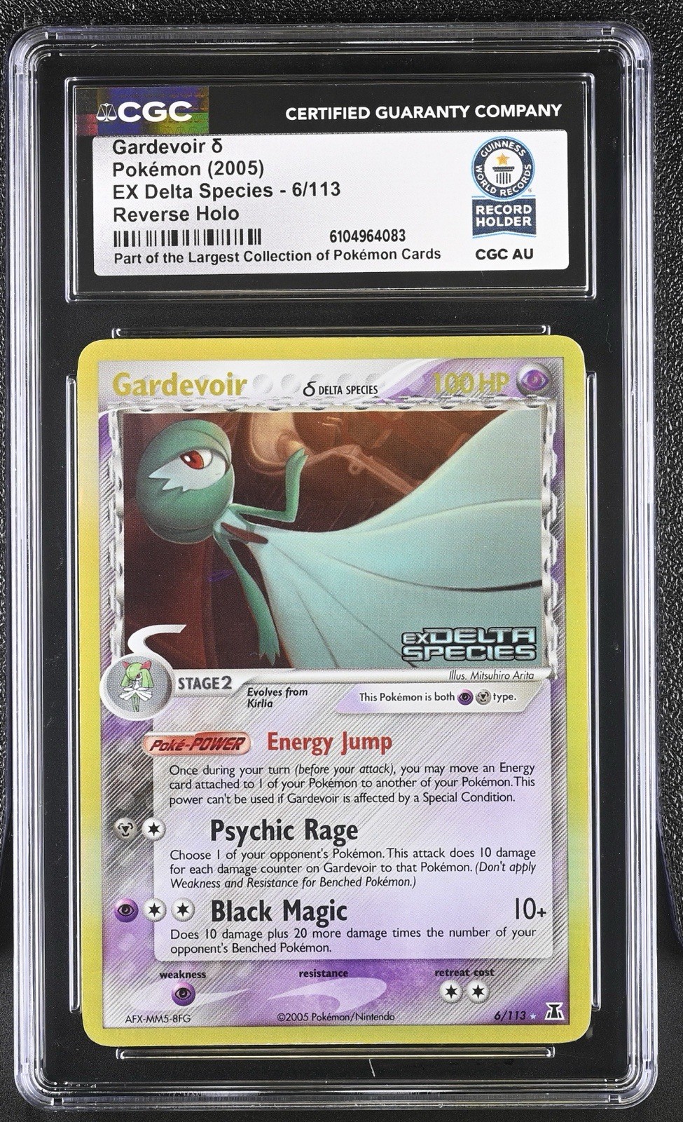 Used 2005 EX Delta Species Gardevoir 6/113 Reverse Holo Foil CGC WORLD RECORD 1/1