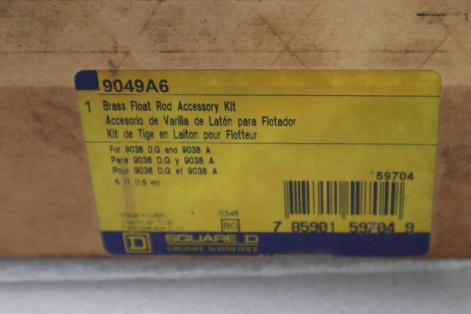 Used Square D Schneider 9049A6 Brass Float Rod Accessory Kit NEW IN BOX STOCK H782