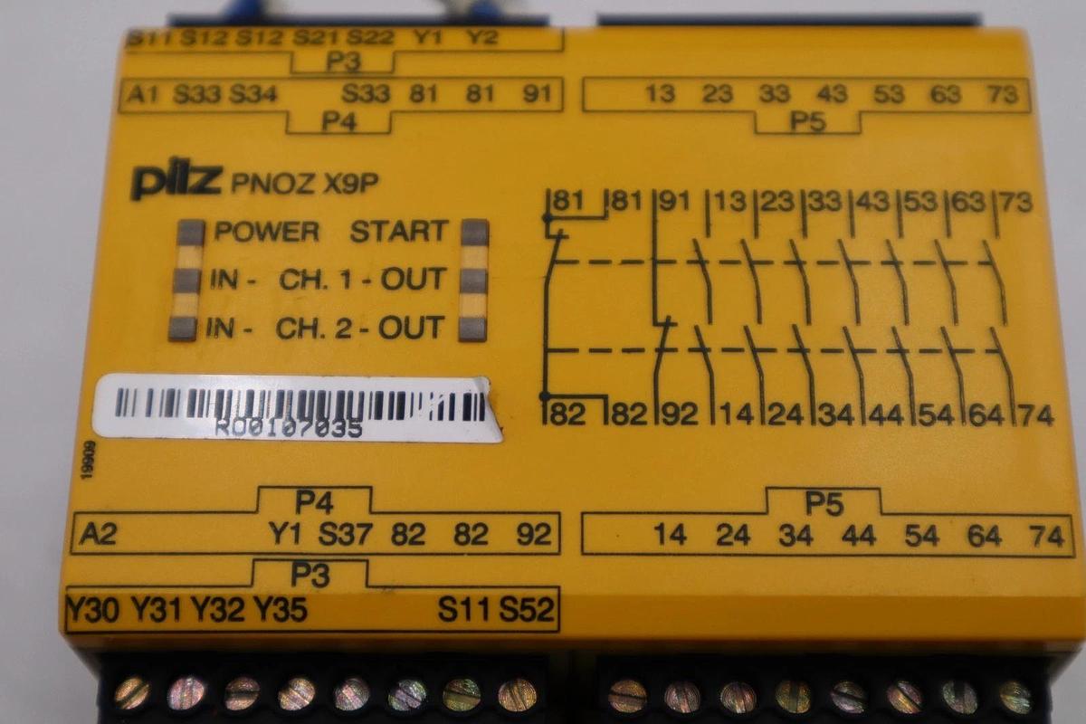 Used PNOZ X9P PILZ 24VDC SAFETY RELAY, PNOZX9P STOCK H1751