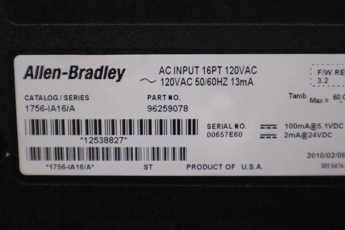 Used Allen Bradley 1756-IA16/A PLC Processor Module AB STOCK 5351