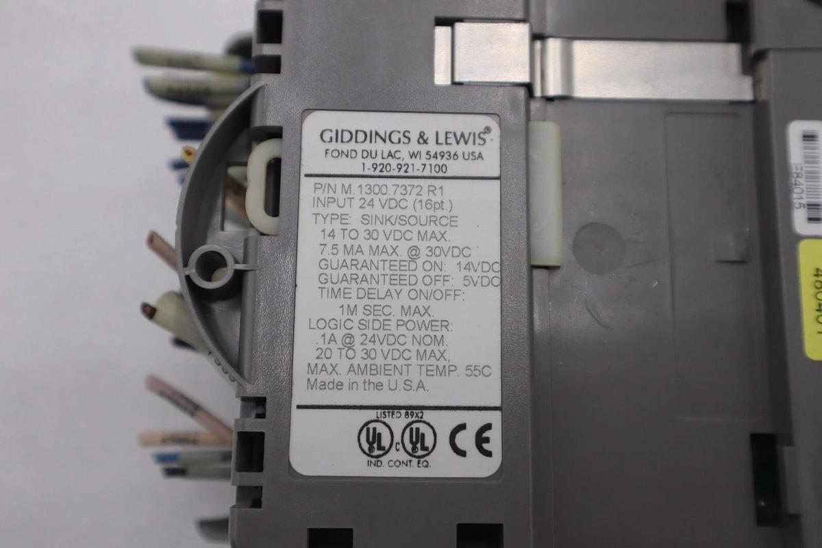 Used GIDDINGS & LEWIS M.1300.7372 R1 Input Module 24VDC SINK/SOURCE STOCK 629-D