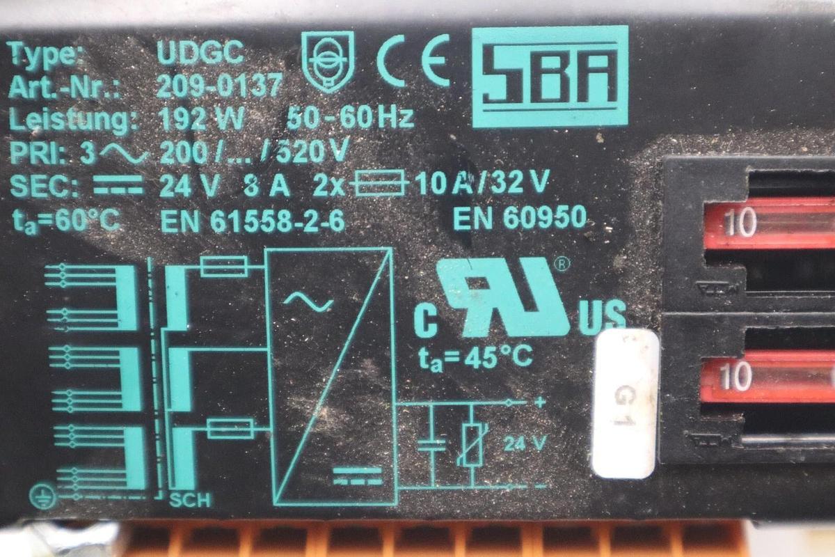Used SBA 209-0137 Type UDGC Multi Tap Transformer 200/520VAC 24VDC STOCK 5078