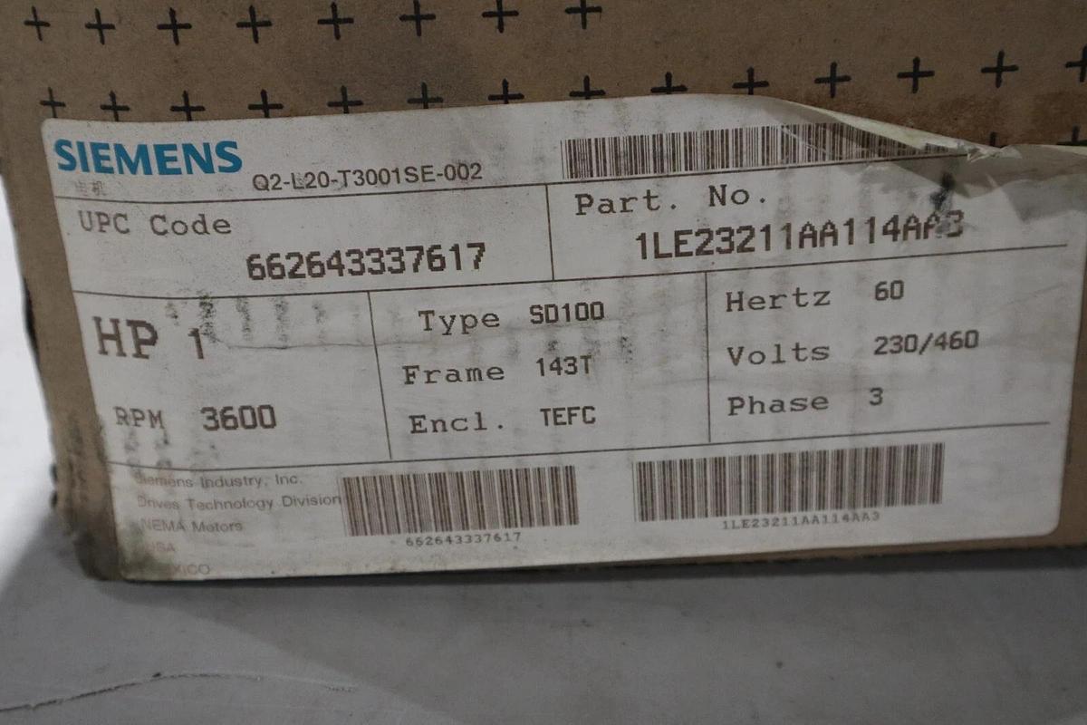 Used NEW SIEMENS 1LE23211AA114AA3 Motor140 SD100 - AL ROTOR 1LE2321-1AA11-4AA3 #HS-17