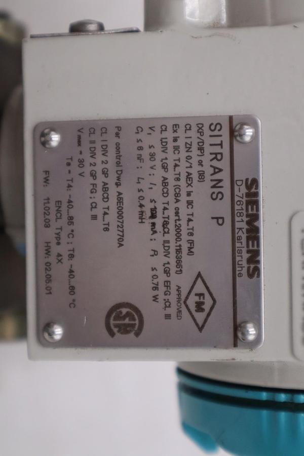 Used SIEMENS 7MF4433-1CA20-1NC6-Z SITRANS P DIFFERENTIAL PRESSURE TRANSMITTER GF1108