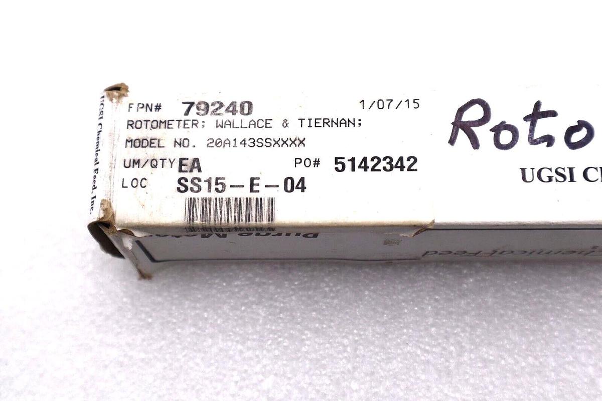 Used UGSI CHEMICAL FEED 20A143SSXXXX 25.0 GPH 546740-10 PURGE METER #L-667