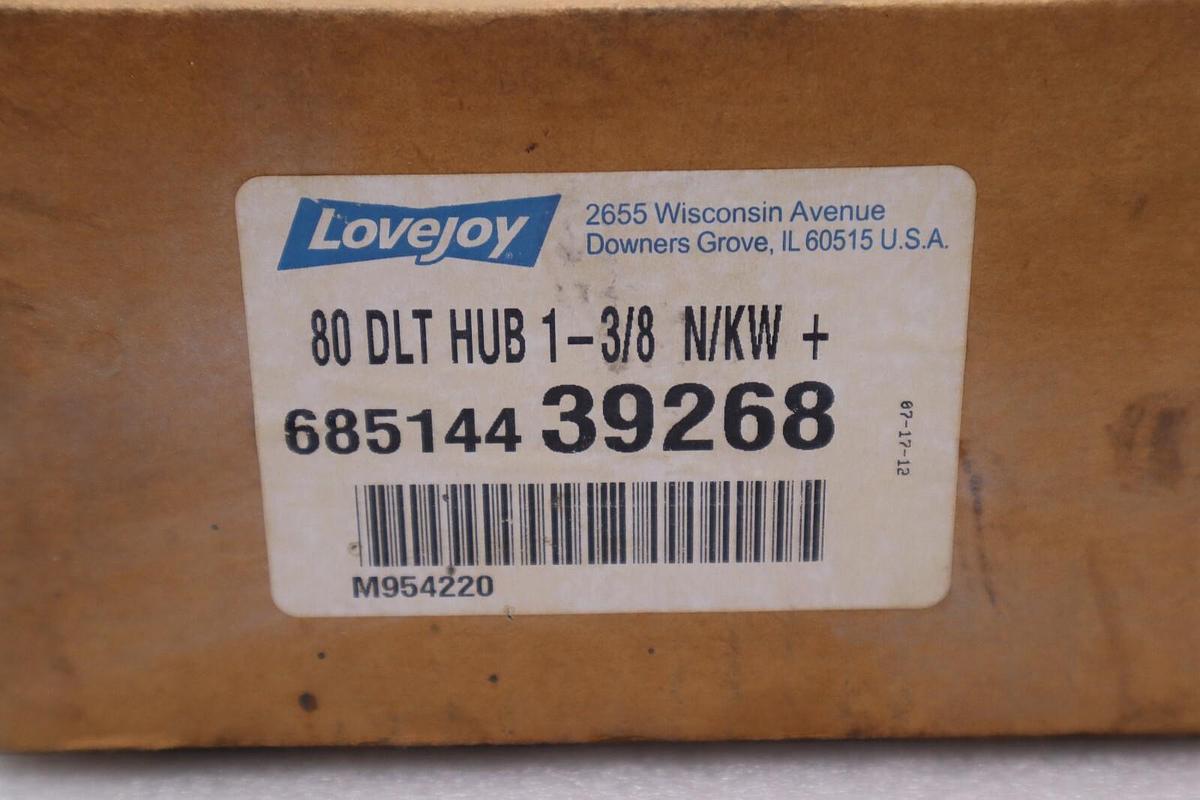 Used Lovejoy 80 DLT HUB 1-3/8 N/KW 68514439268 M954220 New Open Box Stock #3569
