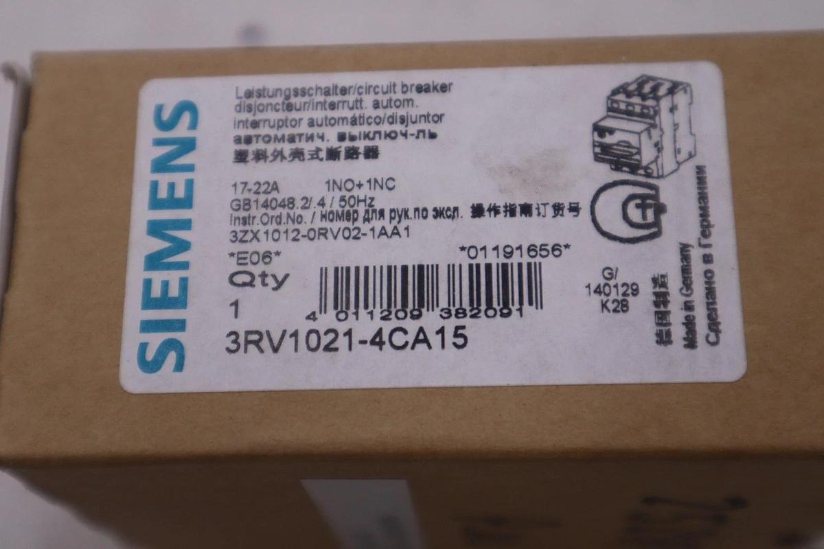 NEW OPEN BOX Siemens 3RV1021-4CA15 Manual Motor Starter STOCK GF783A