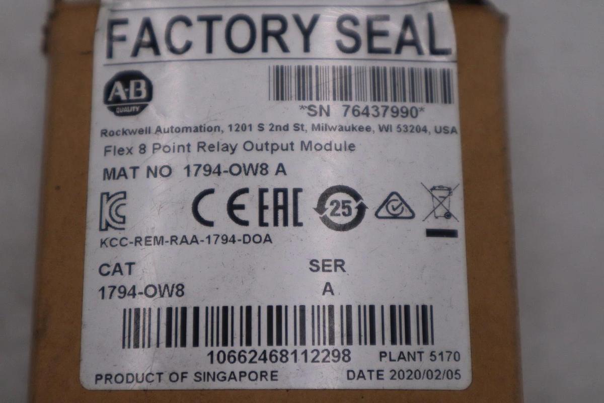 Used NEW OPEN BOX AB Allen Bradley 1794-OW8 Relay Contact Output Module STK K2109CC