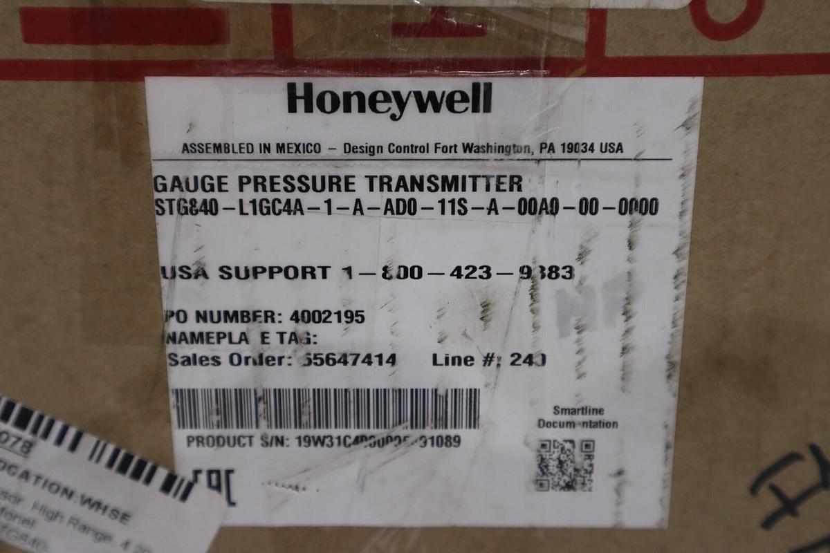 Used Honeywell STG840-L1GC4A-1-A-AD0-11S-A-00A0-00-0000 Pressure Transmitter #4590