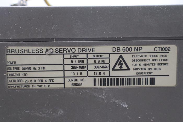 Used EMERSON DB600NP BRUSHLESS AC SERVO DRIVE CT002 STOCK #1526