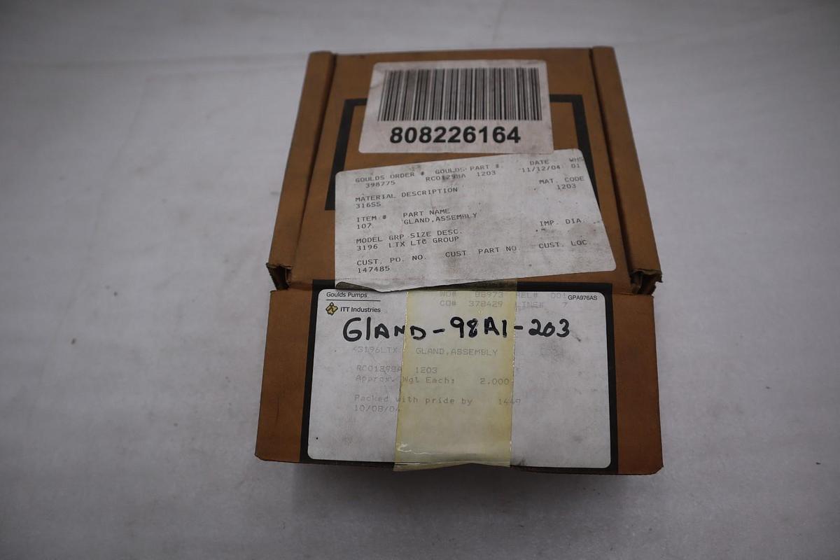 Goulds RC01298A-1203/ RC01298A1203 SS Gland Plain - STOCK GF722