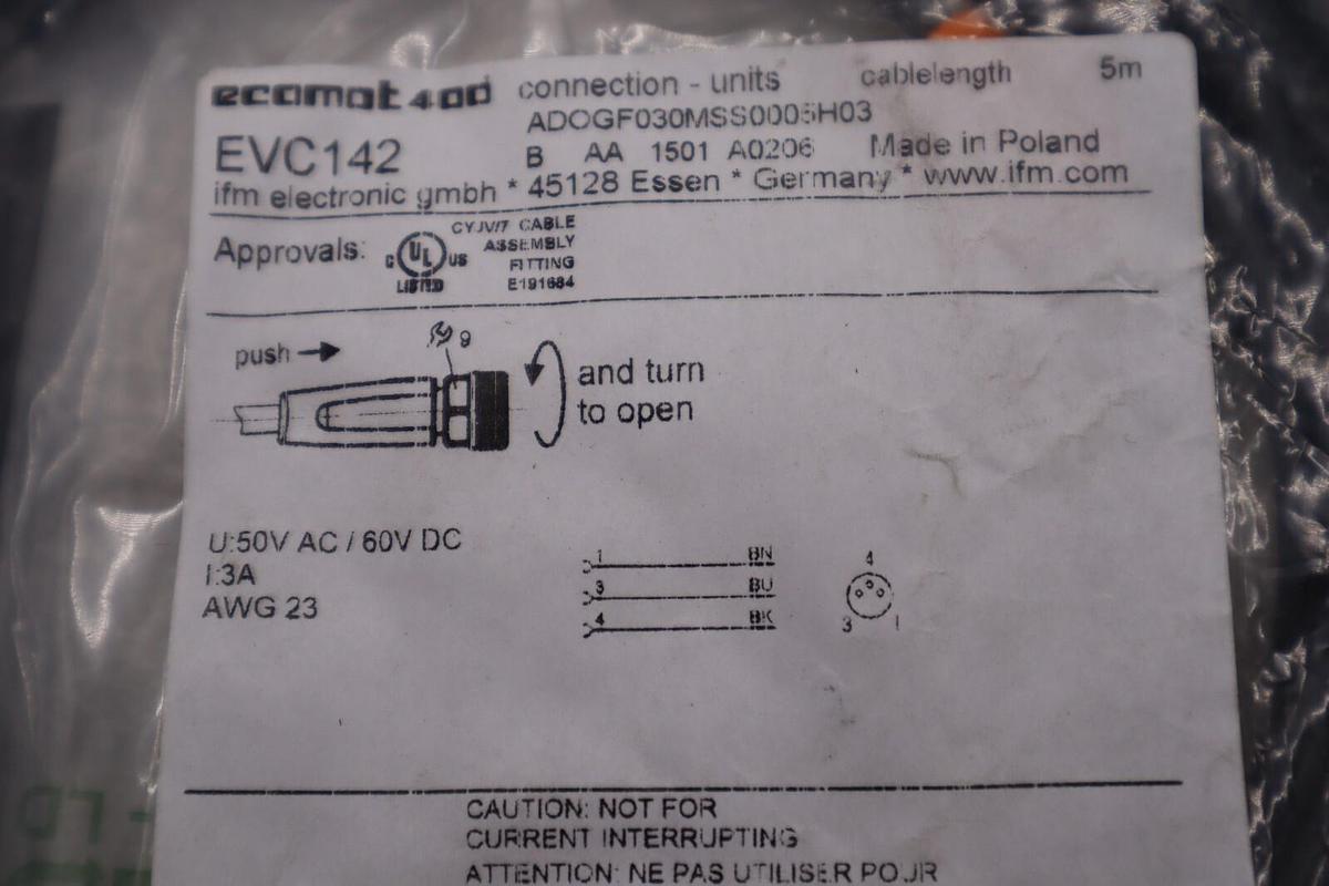 NEW IFM ECOMAT 400 EVC142, ADOGF030MSS005H03-EVC142 STOCK B-1626