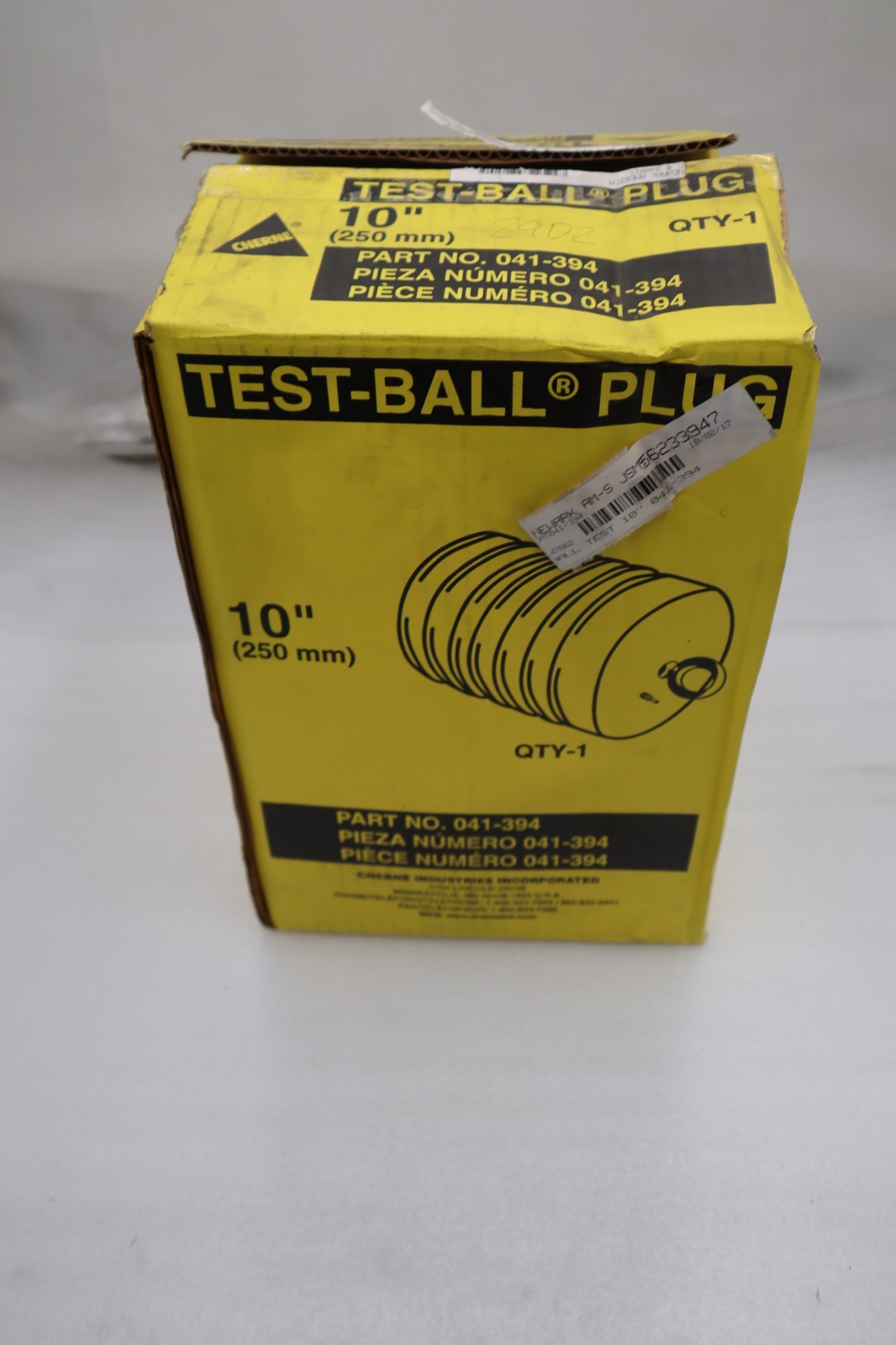 Used Cherne Industries Test-Ball Plug 10”(250mm) P/N 041-394 STK GF1194