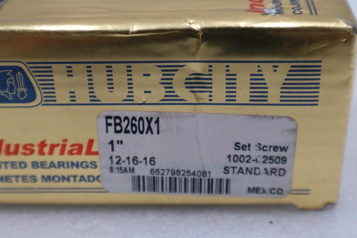 Used HUB-CITY FB260X1 Flange Mount Bearing Unit 1" ID STOCK H902A
