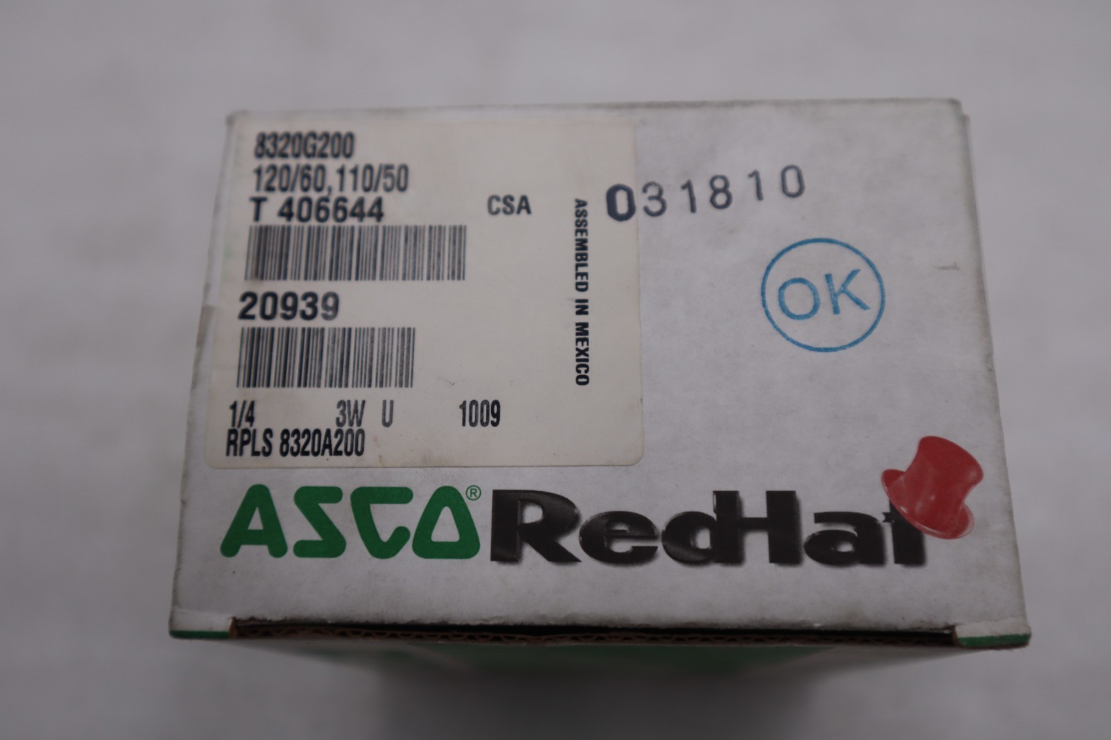 Used ASCO 8320G200 SOLENOID VALVE 1/4” NPT 100PSI 120 VALVE STK GF80A