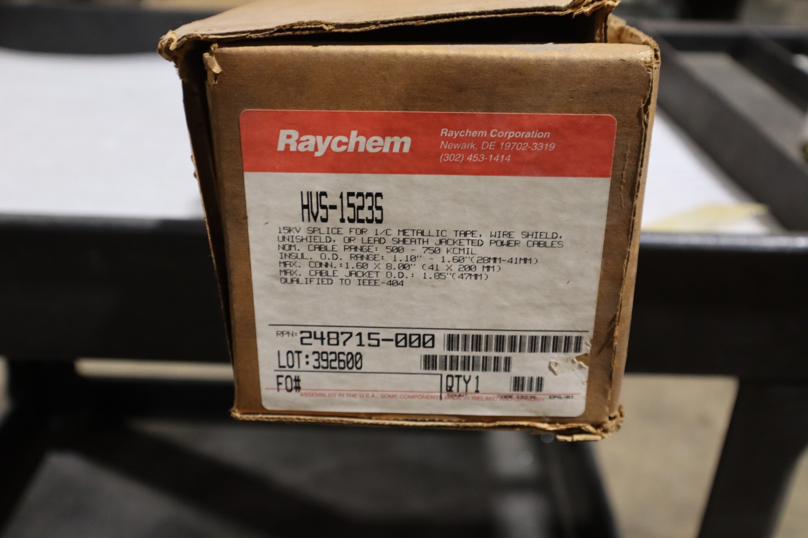 RAYCHEM HVS-1523S SHIELDED POWER CABLE JOINT HEAT SHRINK SPLICE KIT #GF533