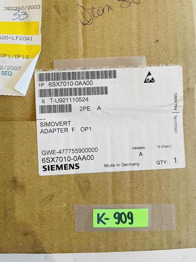 Used SIEMENS SIMOVERT ADAPTER  6SX7010-0AA00 NIB #K-909