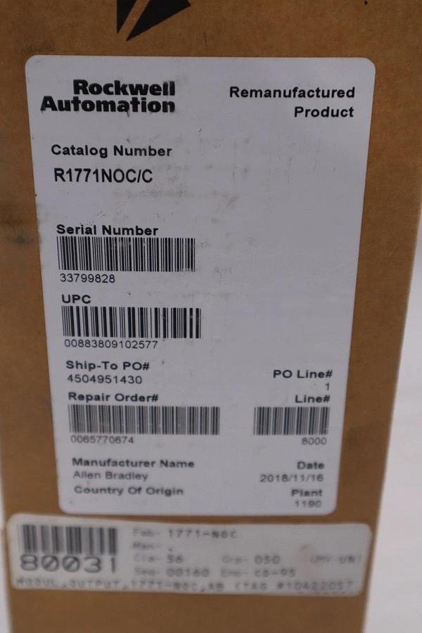 Refurbished Allen Bradley 1771NOC ANALOG OUTPUT MODULE PLC-5 HIGH RESOLUTION - STOCK GF827