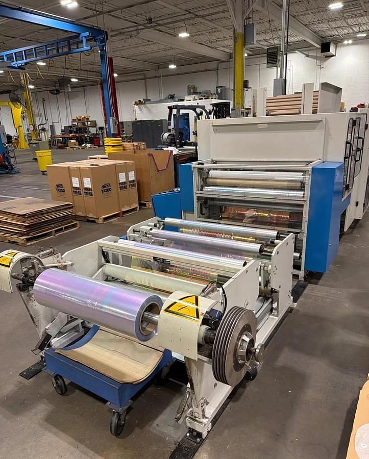 Used 40" (1000MM) MOLLER RW 1000 PLASTIC / GIFT WRAP COUNTER ROLL REWINDER LINE